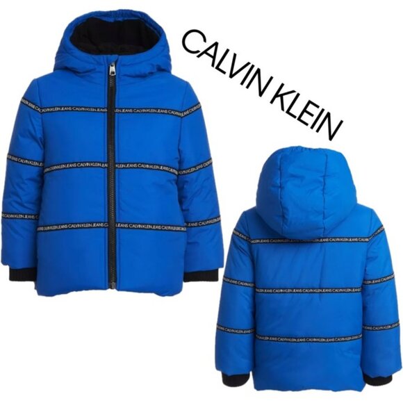WINTER KAWAII PUFFER HOODED COAT KIDS SZ 5/6 WARM SKI BLUE COBALT